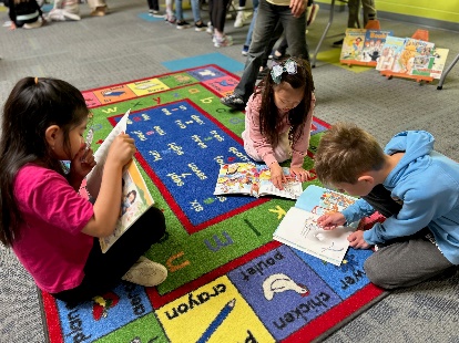 Kids working in school